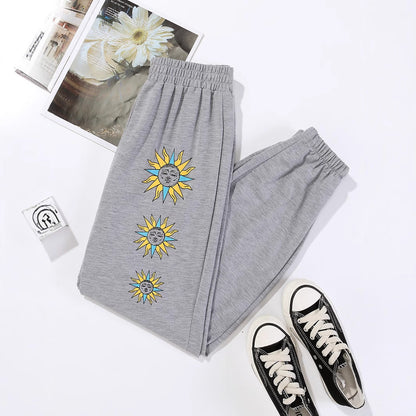 Damen Sweatpants Bequem Sonnenmotiv Trend Eveloria - Eveloria