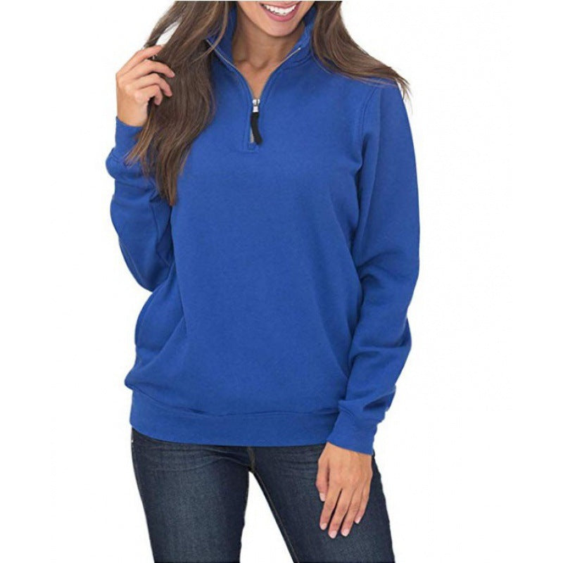 Damen Fleecepullover Stehkragen Reißverschluss Eveloria
