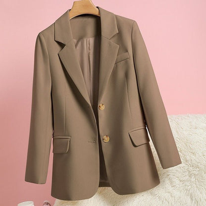 Damen Blazer Elegant Zeitloser Schnitt Goldene Knöpfe Schwarz - Eveloria