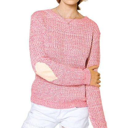Damen Strickpullover Herz-Applikation Moderner Schnitt Eveloria