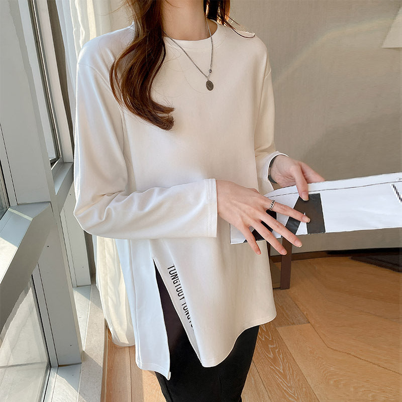 Damen Langarmshirt Rundhalsausschnitt Modern Eveloria - Eveloria