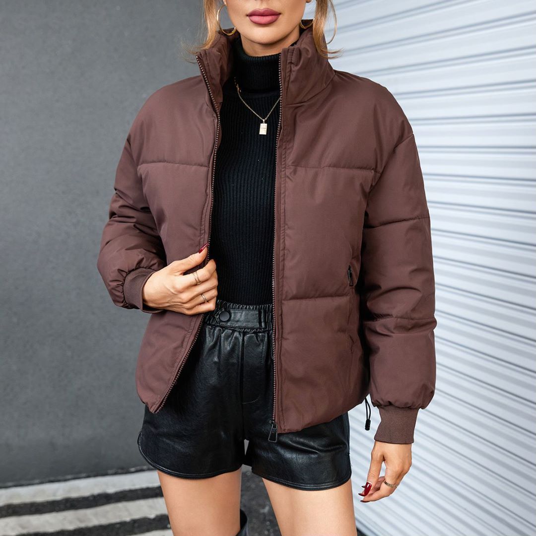 Damen Winterjacke Gesteppt Sportlich Hochkragen Eveloria