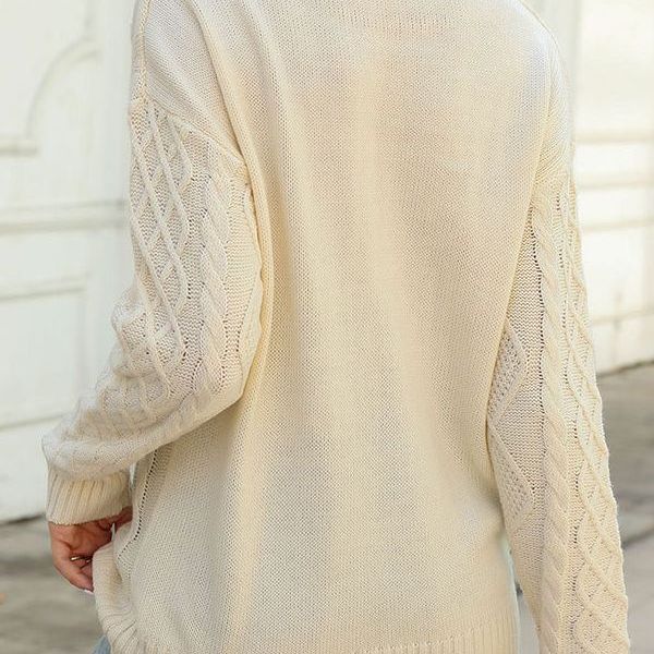 Damen Strickpullover Rautenmuster Eveloria