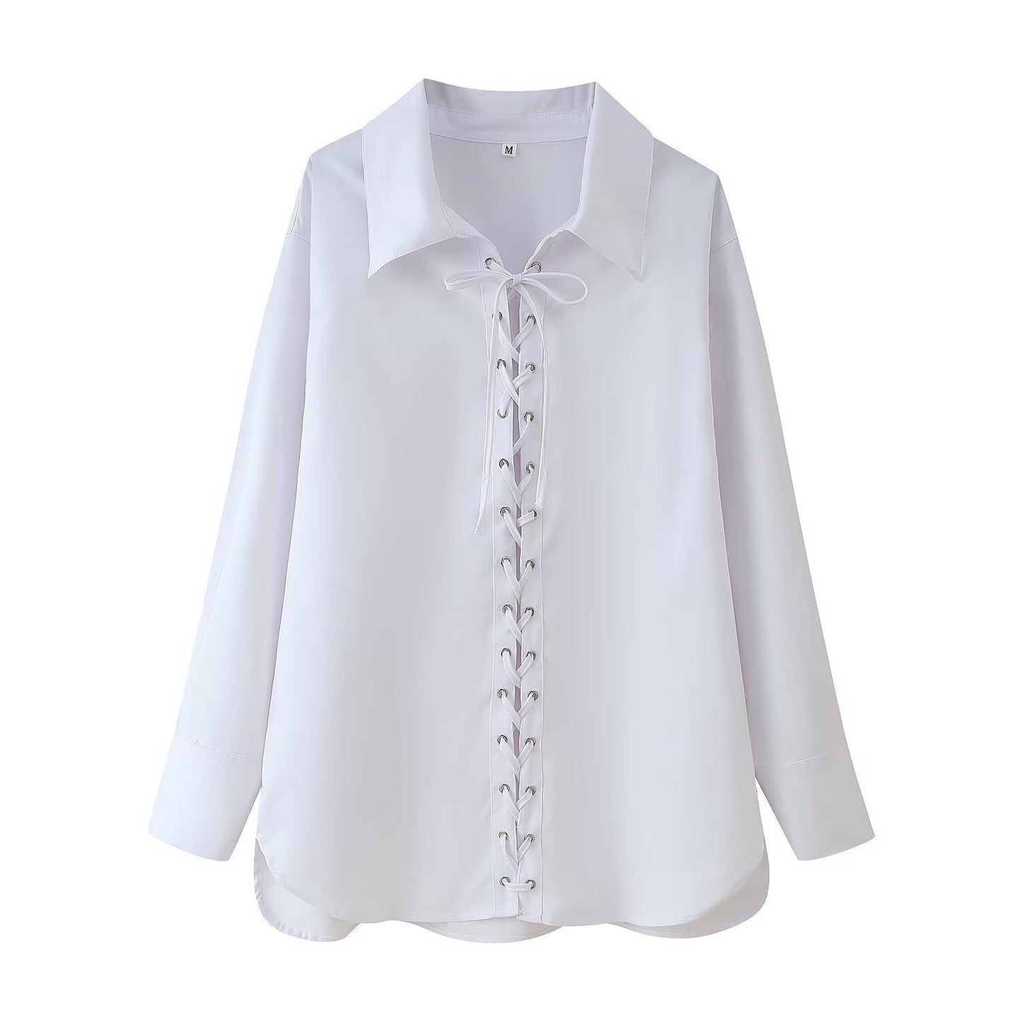 Damen Bluse mit Schnürdetails Dekorativ Eveloria - Eveloria