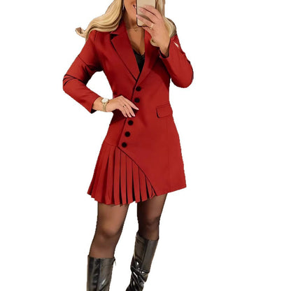 Damen Blazer Plissiertes Detail