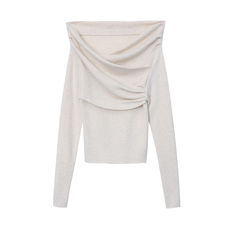 Damen Wickelblusenshirt Figurbetont Gerafft Eveloria