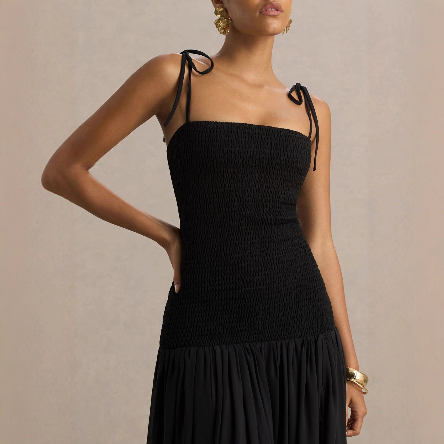 Damen Maxi-Kleid Verstellbare Spaghettiträger Eleganter Schnitt