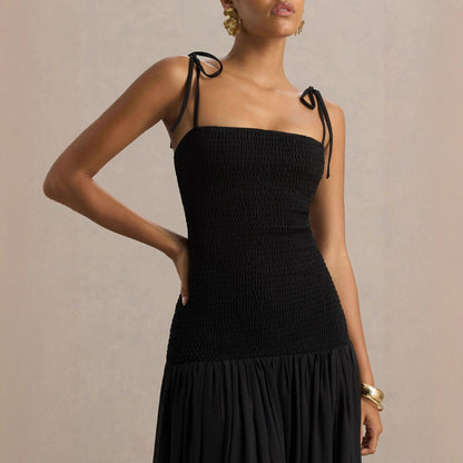 Damen Maxi-Kleid Verstellbare Spaghettiträger Eleganter Schnitt