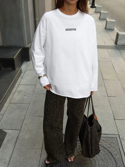 Damen Oversized Sweatshirt Druckmotiv Eveloria