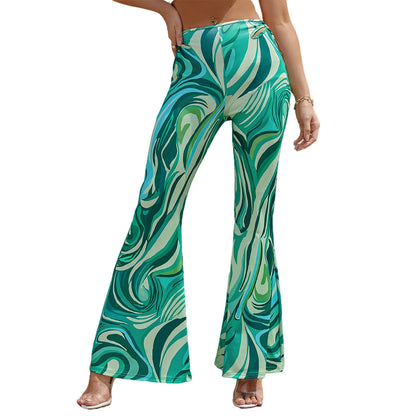 Damen Palazzo-Hose Wellenmuster Eveloria