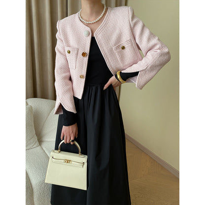 Damen Jacke Strukturiertes Material Praktische Taschen