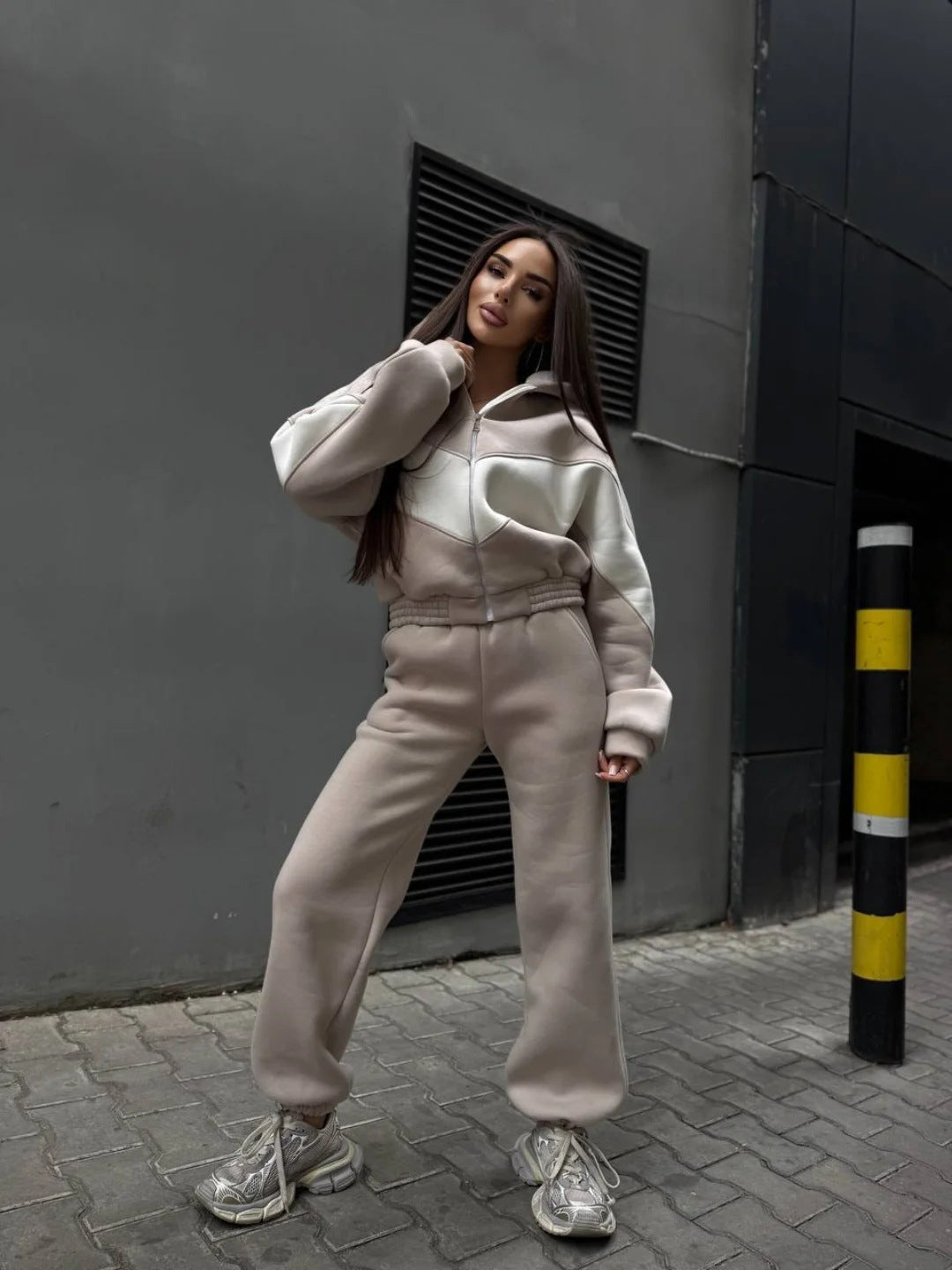 Damen Sportset Kapuzenpullover Jogginghose Eveloria