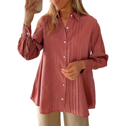 Damen Bluse Strukturiertes Design Elegante Knöpfe Eveloria