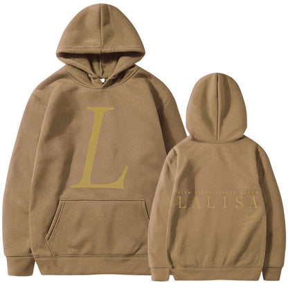 Damen Kapuzensweater mit Initialen-Print und Kängurutasche
