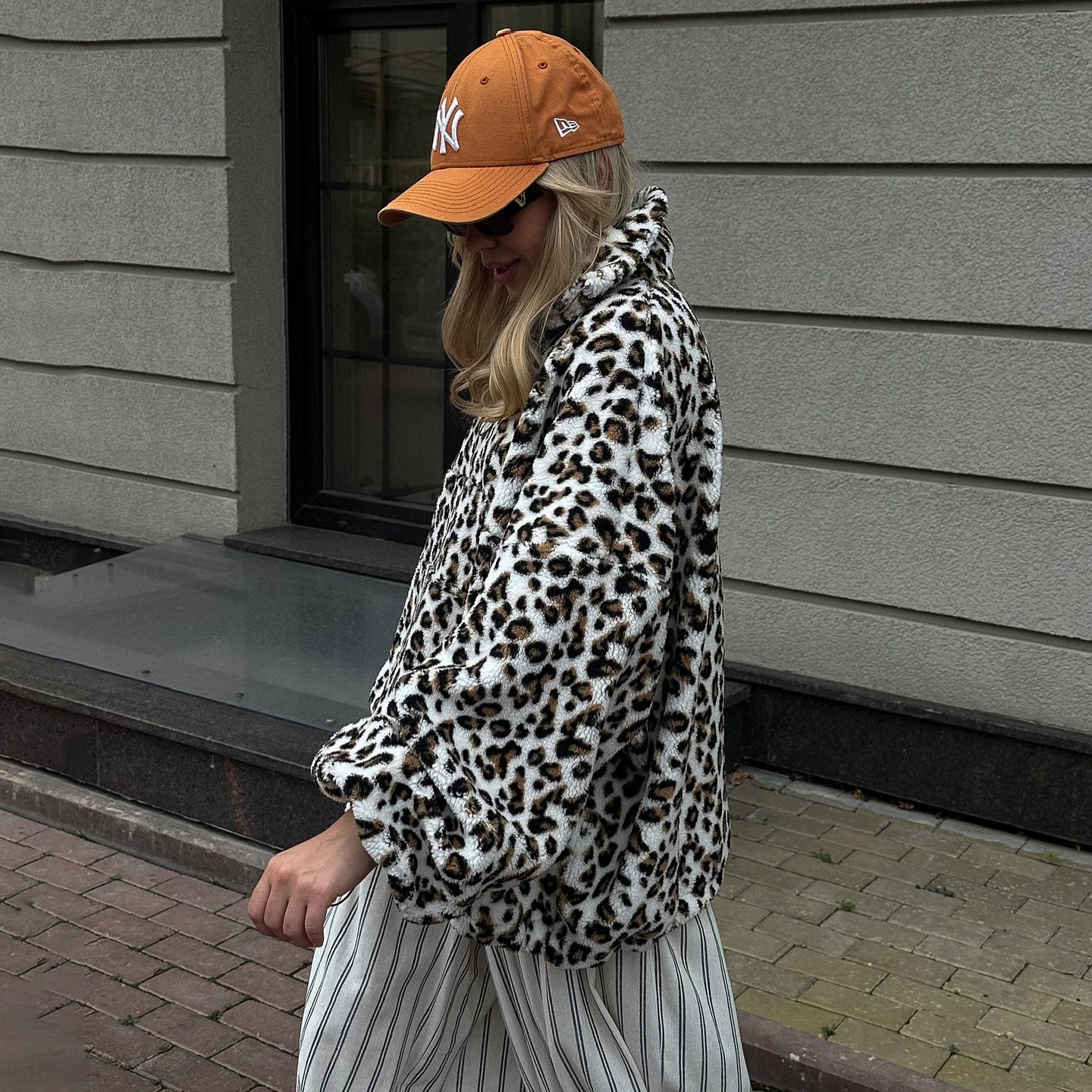 Damen Plüsch-Hoodie Leopardenmuster Eveloria