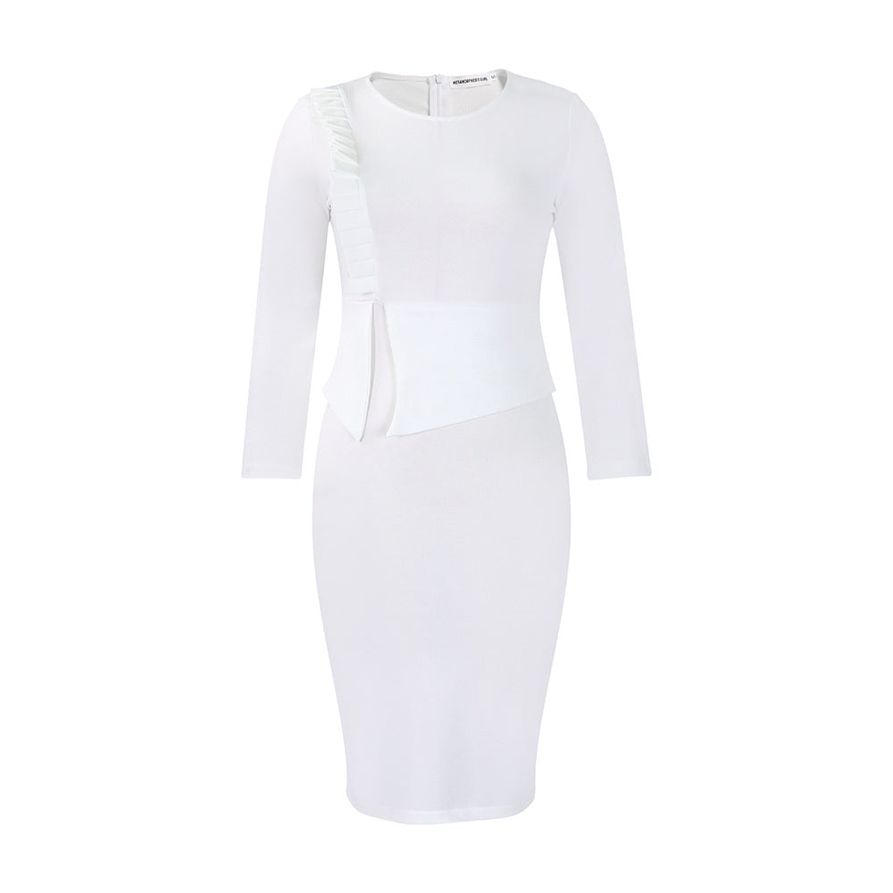 Damen Kleid mit Rüschendetails und Tailleneinsatz Eveloria
