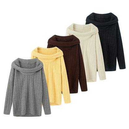 Damen Grobstrickpullover Rollkragen Eveloria
