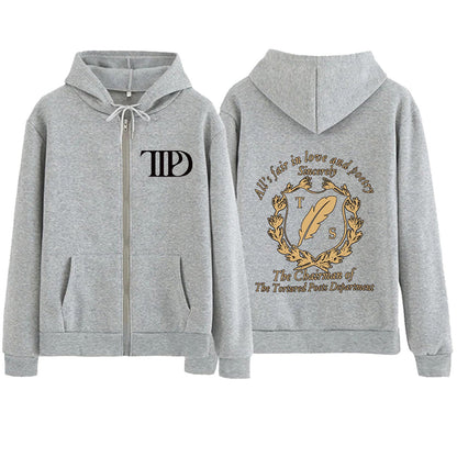 Damen Fleece Kapuzenjacke mit Motiv Bequem