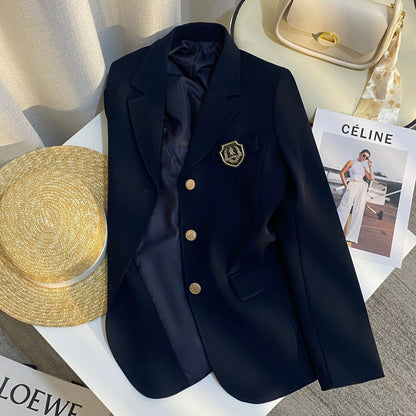 Damen Blazer Elegant Goldknöpfe Eveloria