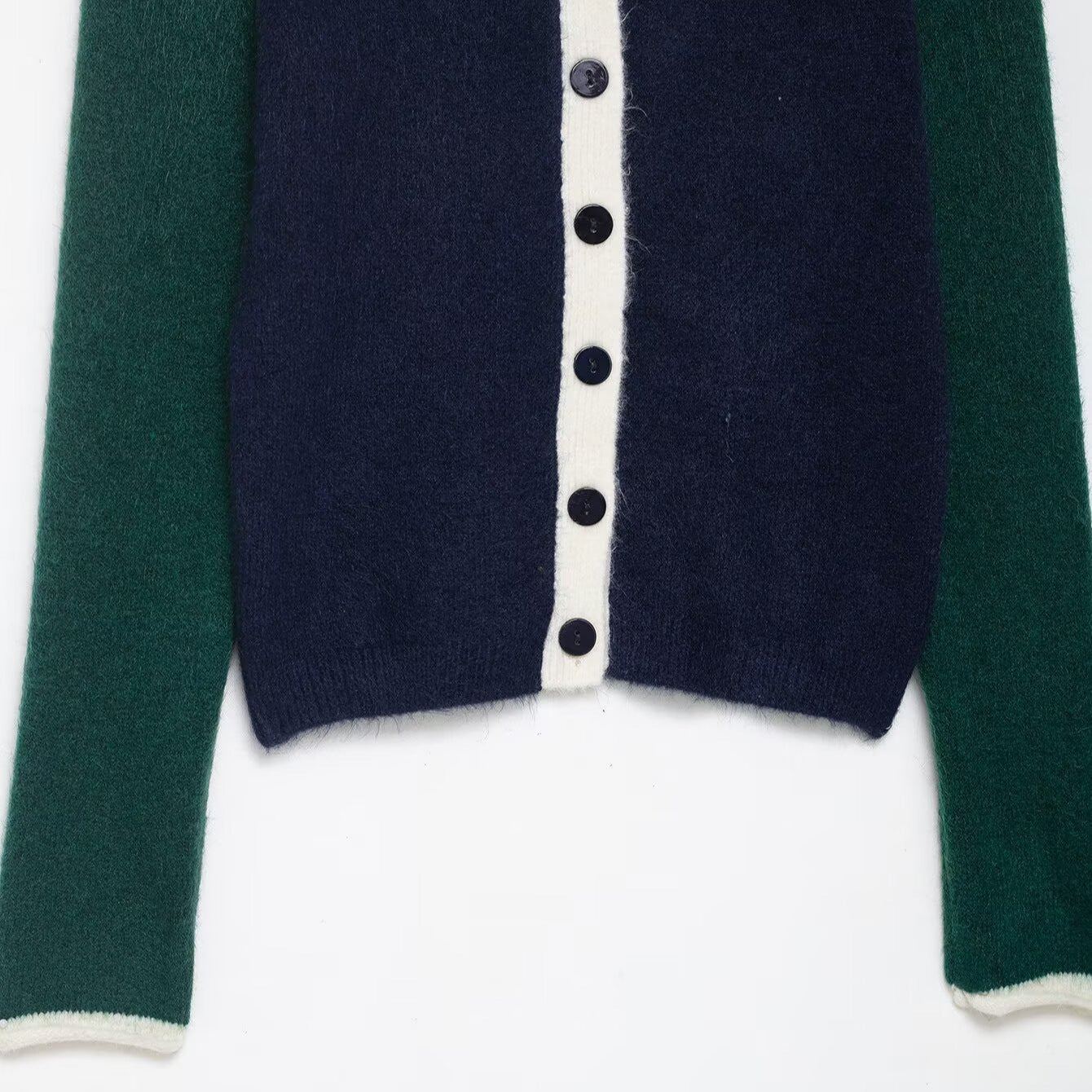 Damen Strickjacke Kontrastärmel Eveloria