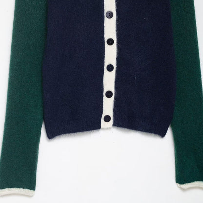 Damen Strickjacke Kontrastärmel Eveloria