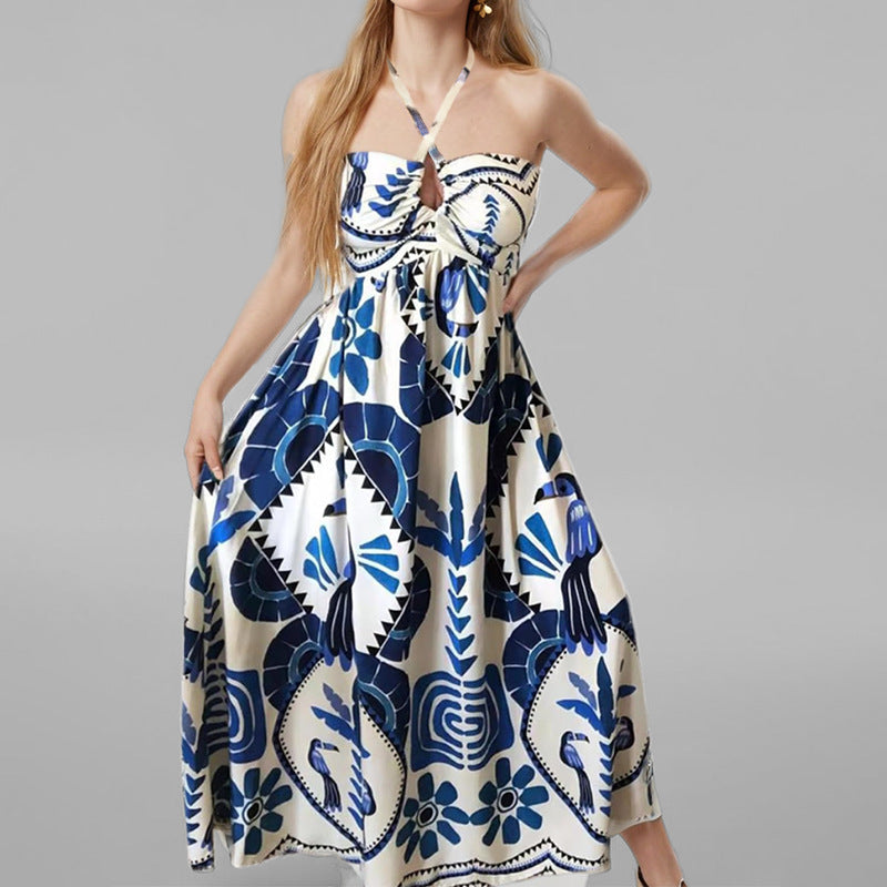 Damen Maxikleid mit Muster Eveloria