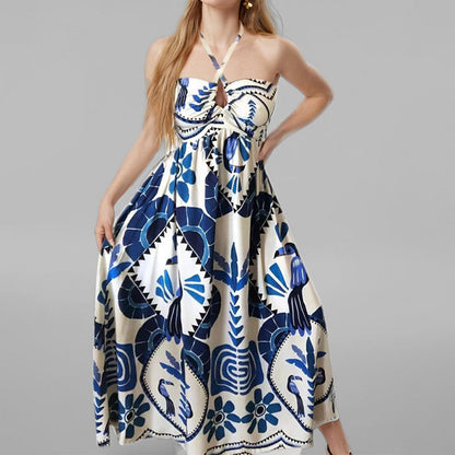 Damen Maxikleid mit Muster Eveloria
