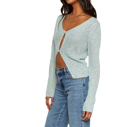 Damen Strickpullover Cut-Out-Details Locker Eveloria