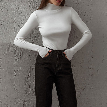 Damen Rollkragenpullover Feines Strickmaterial Eveloria