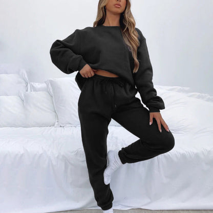 Damen Fleece-Set Innen Angeraut Elastischer Bund Eveloria