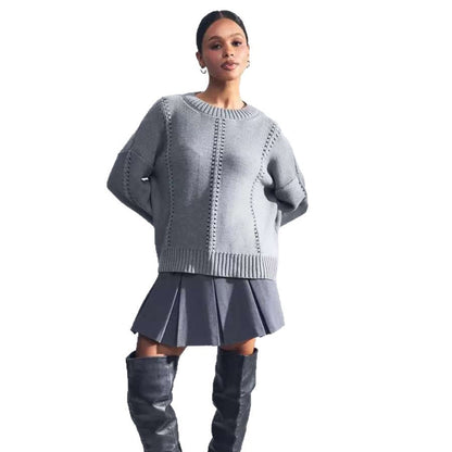 Damen Strickpullover Luftiger Strick Freizeit