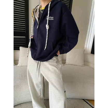 Damen Kapuzenpullover Lässig Reißverschluss Seitentaschen