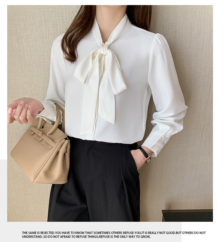 Damen Bluse mit Schleife Rüschen Details Elegantes Design