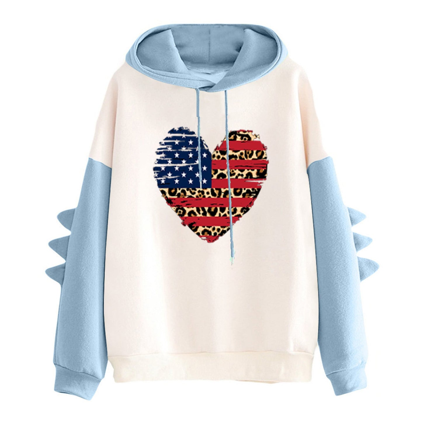 Damen Hoodie Herzdesign Trendig Grau Eveloria