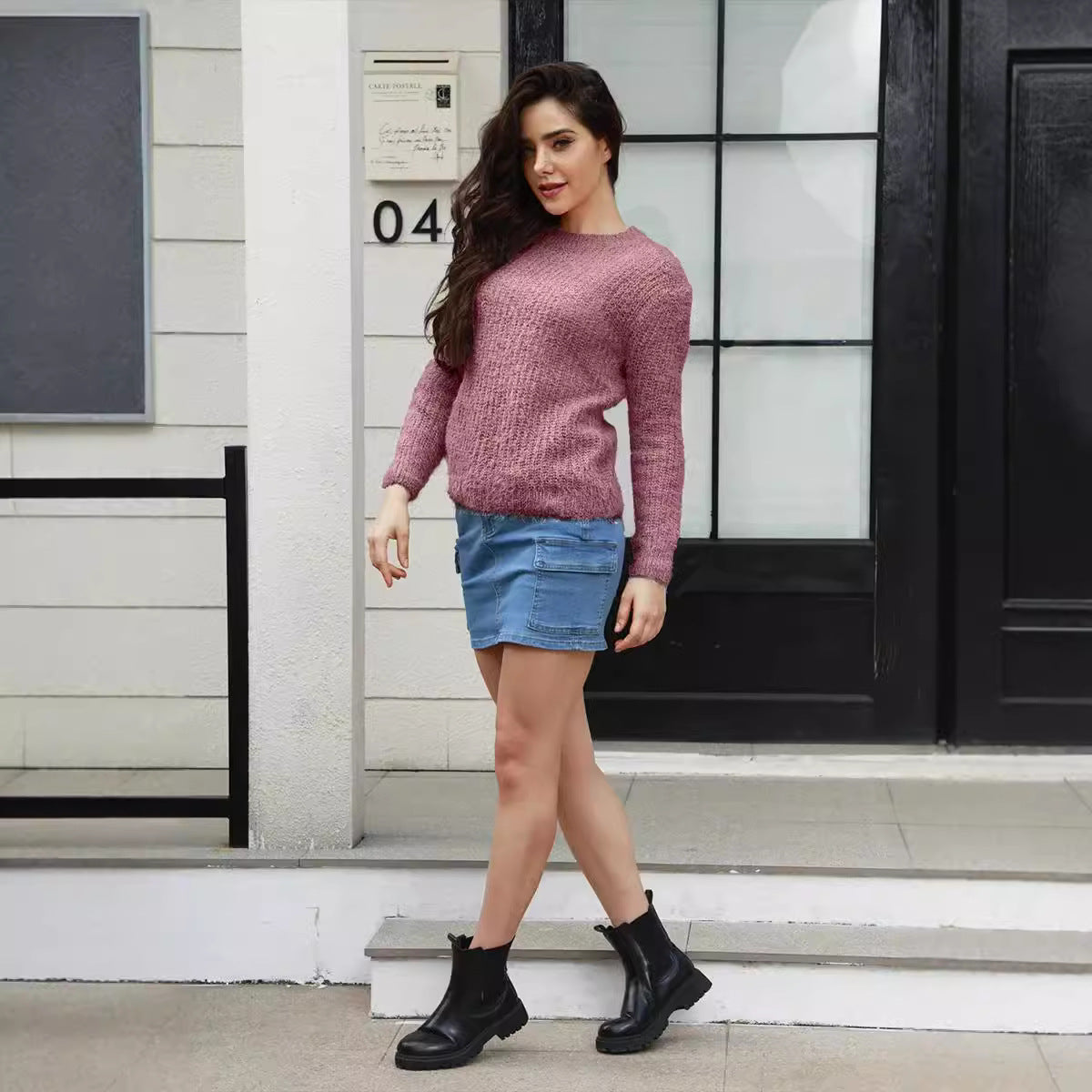 Damen Strickpullover Kuschelig Moderner Schnitt Eveloria