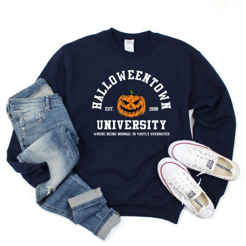 Damen Sweatshirt Halloween-Design Bequem Grau Eveloria
