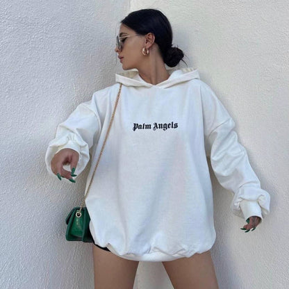 Damen Oversized Hoodie Kängurutasche Grau Eveloria