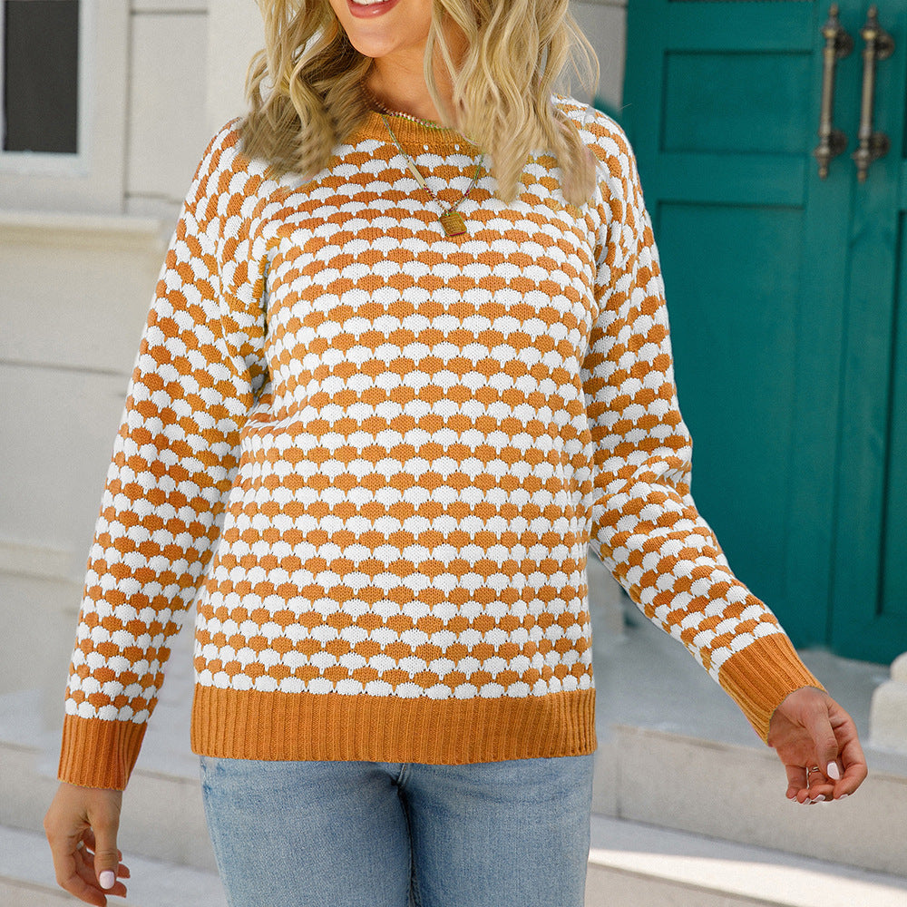 Damen Pullover Herzmuster Eveloria