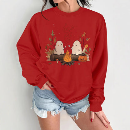 Damen Sweatshirt Verspielt Grusel Motiv Bequem Eveloria