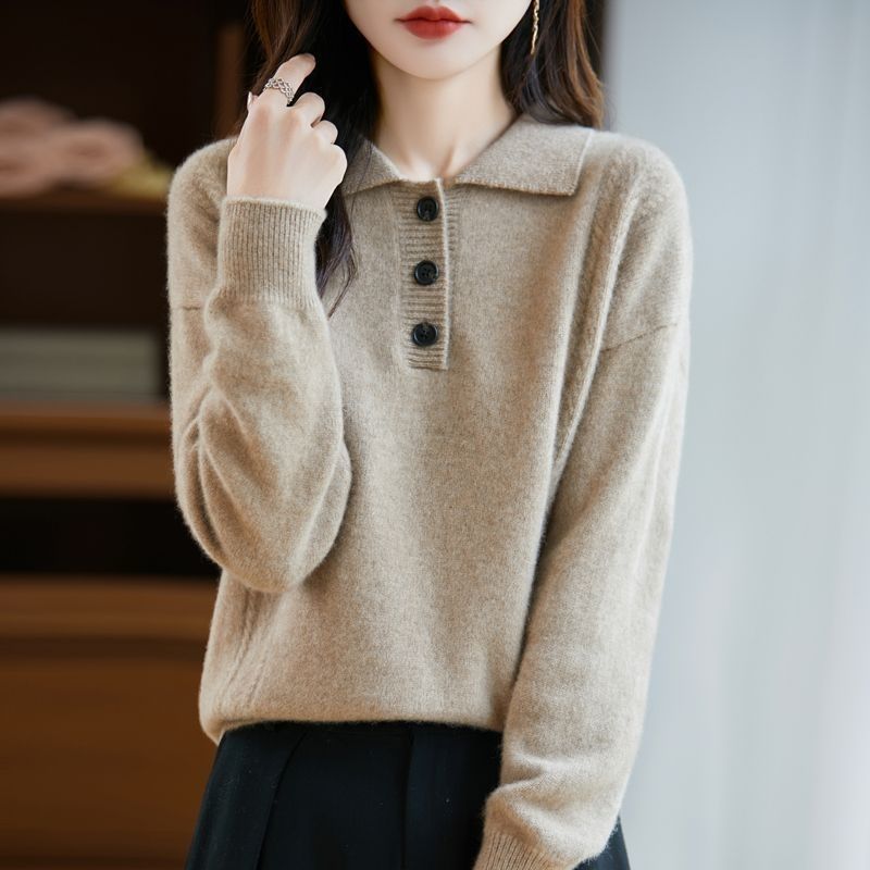 Damen Pullover mit Knopfleiste Elegantes Design