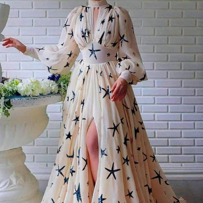 Damen Abendkleid mit Pailletten und Transparenz Eveloria