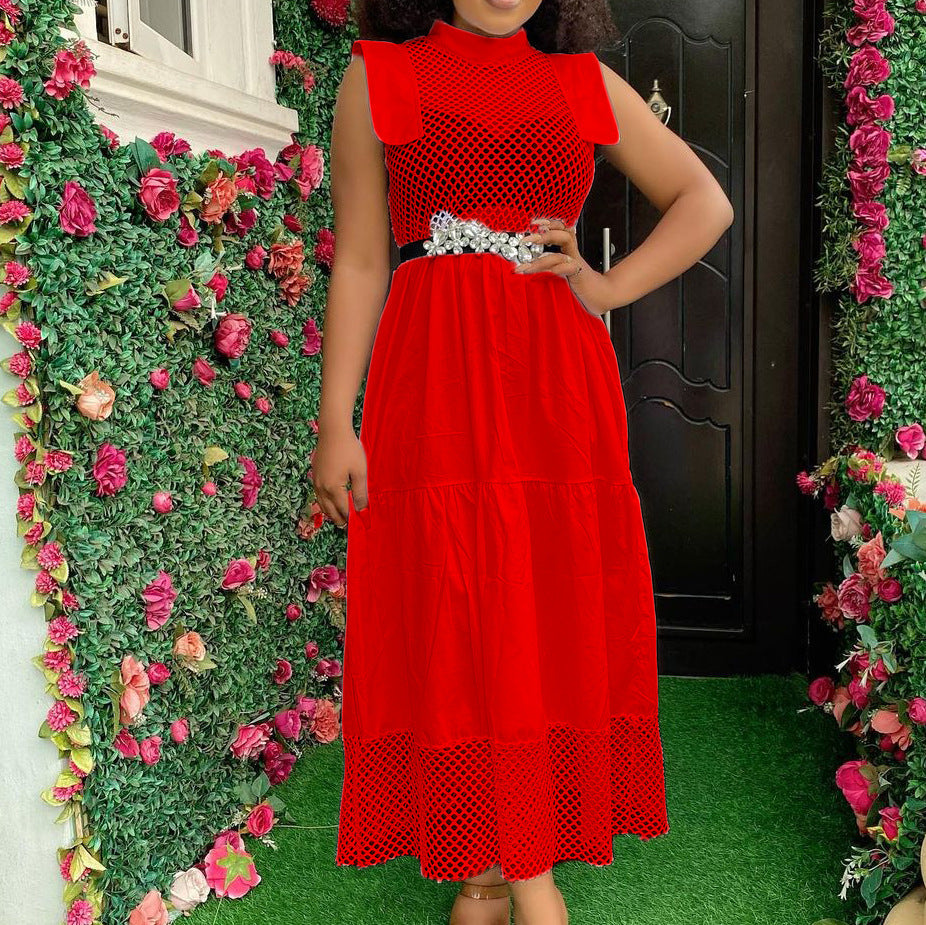 Damen Maxikleid mit Netzdetails Eveloria