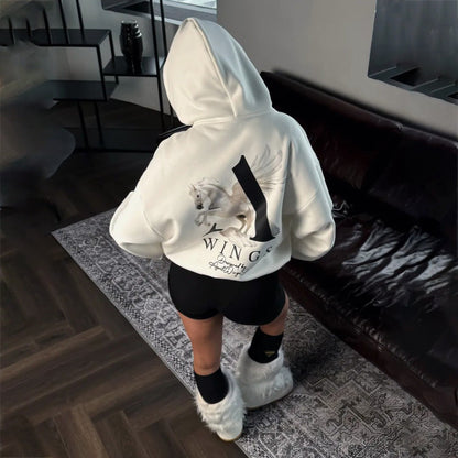 Damen Hoodie Urban Style Grafikdesign Eveloria