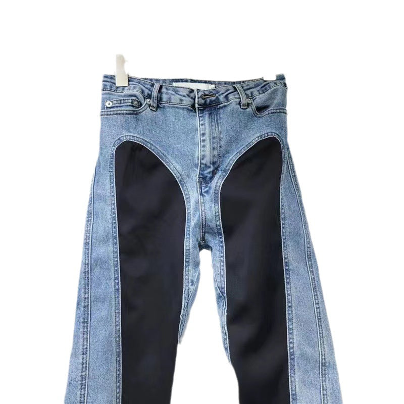 Damen High-Waist Jeans mit Schlitzen Eveloria
