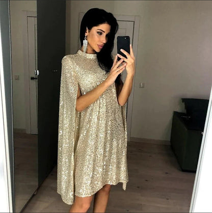 Eveloria Damen Abendkleid Glitzernd Weitschnitt