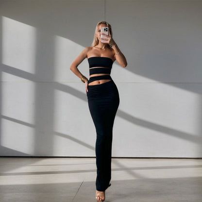 Damenkleid Figurbetont Bandeau-Ausschnitt
