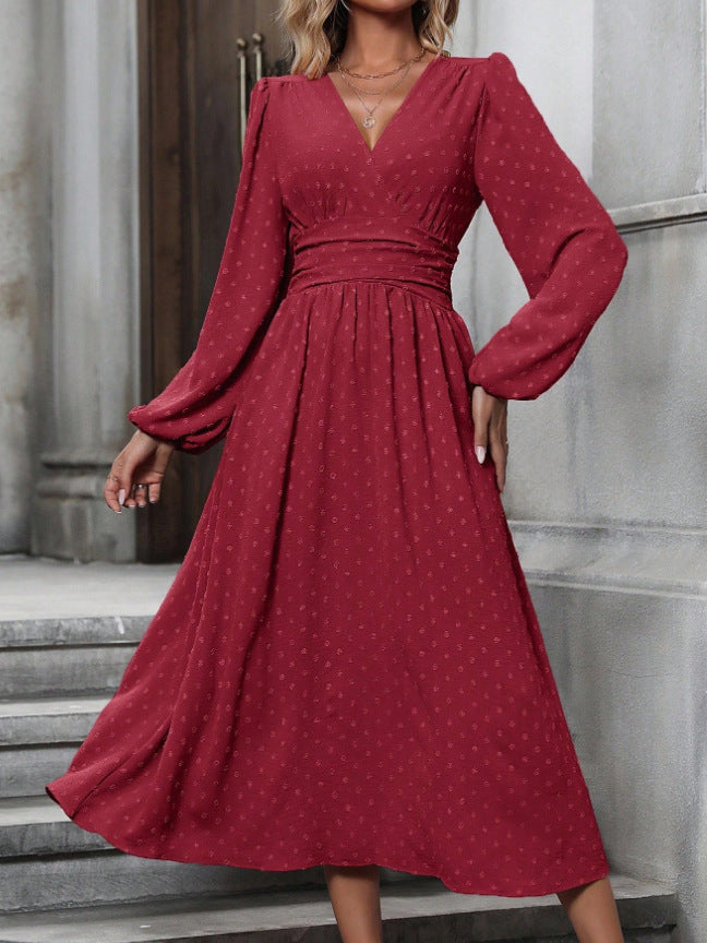 Damen Maxikleid Wickeloptik Elegantes Kleid