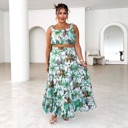 Damen Maxikleid Luftig Voluminöser Rock Eveloria