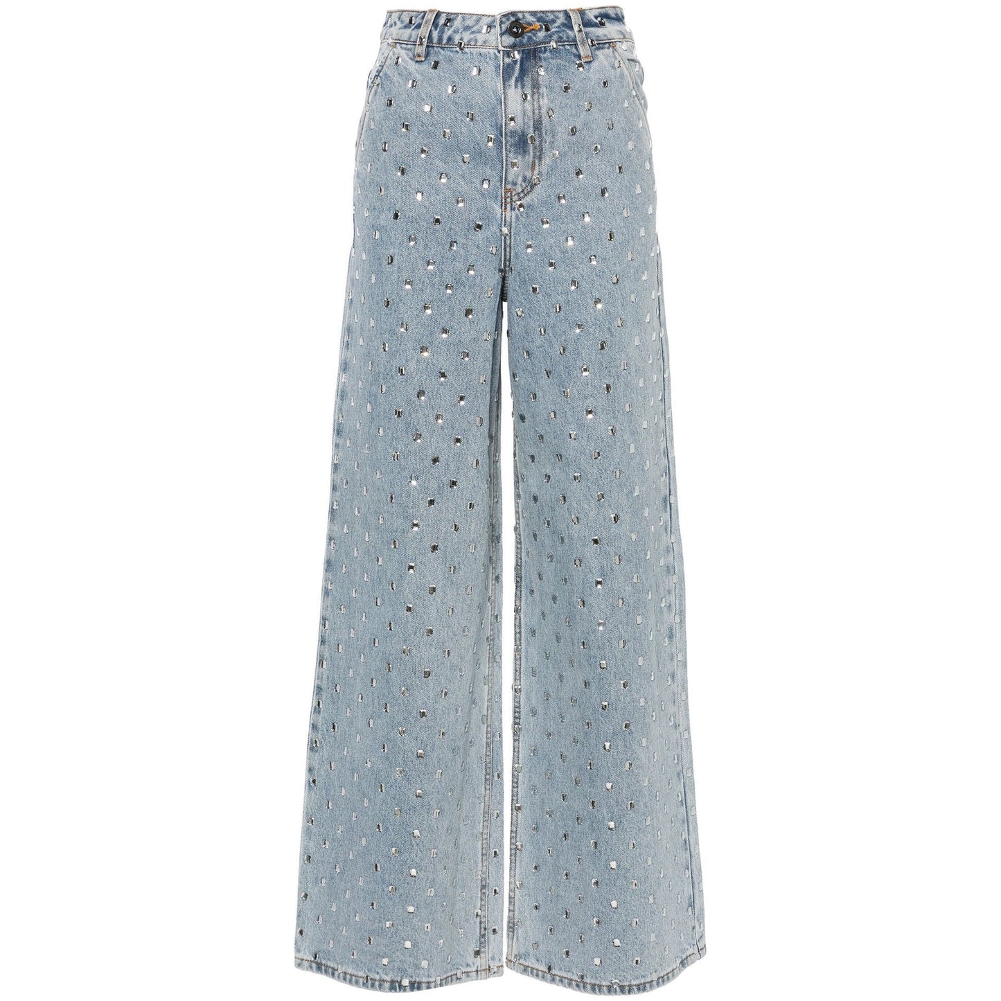 Damen Weite Jeans Glitzernde Applikationen Eveloria