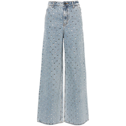 Damen Weite Jeans Glitzernde Applikationen Eveloria